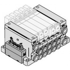 SMC solenoid valve 4 & 5 Port VQ VV5Q21-J, 1000 Series, Base Mounted Manifold, Plug-in Type, Flat Ribbon Cable